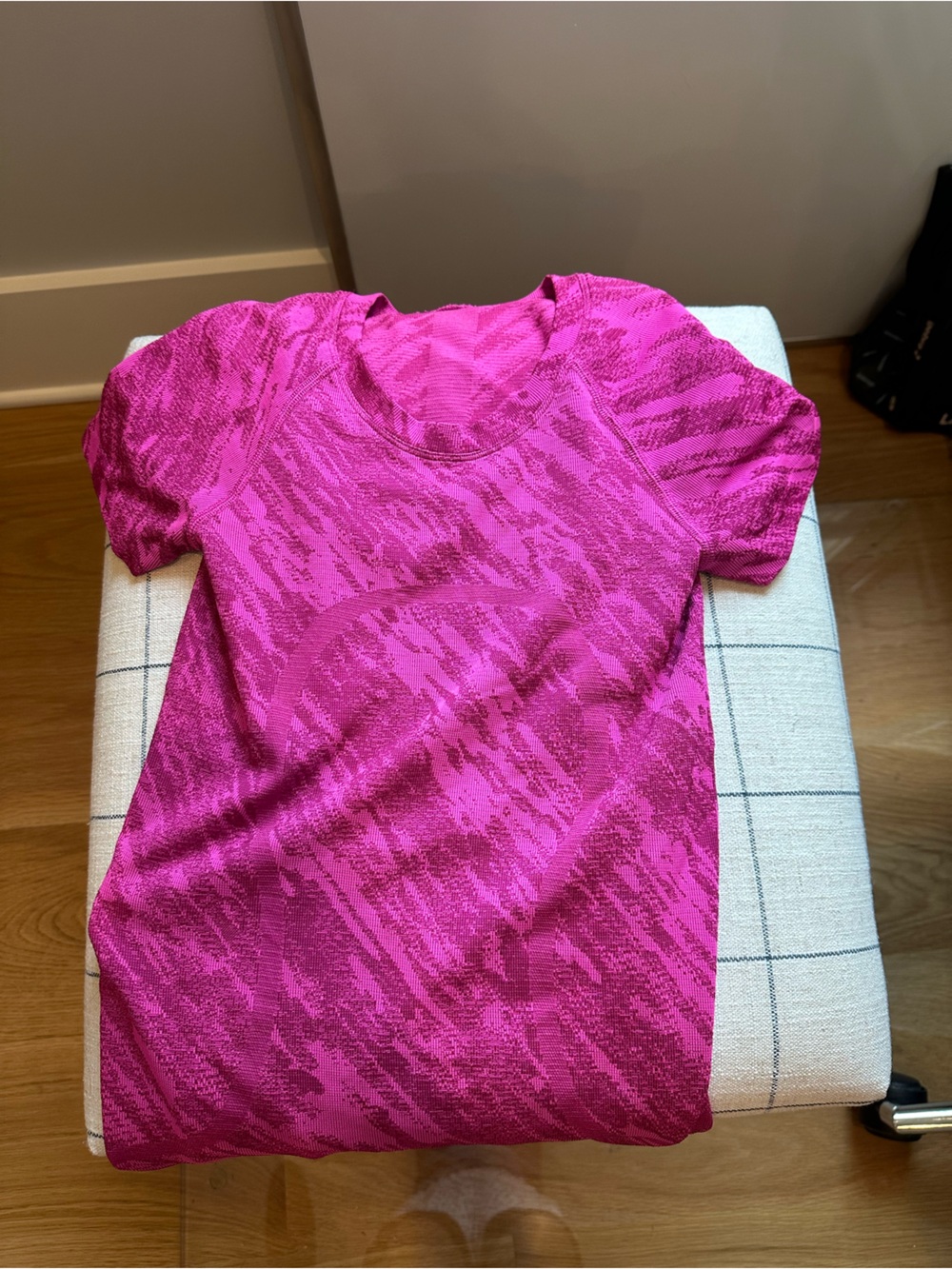 Bright Fuchsia Textured Short Sleeve Dress